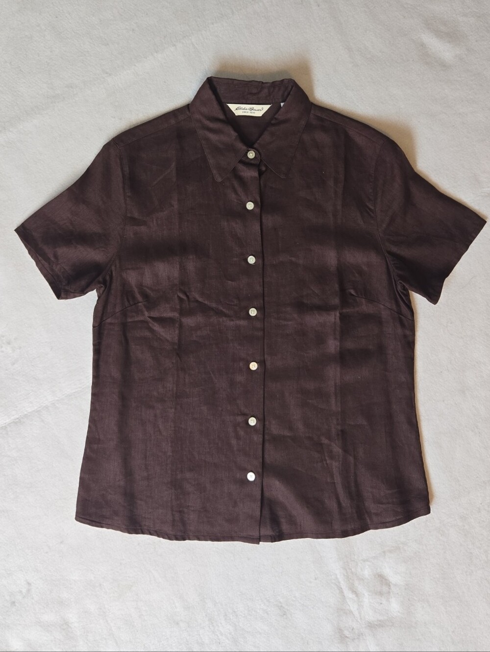 Eddie Bauer 100% Linen Short-Sleeve Button-Up (New)